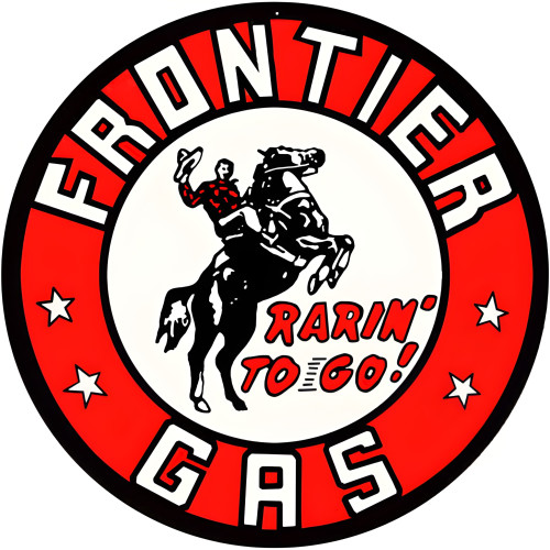 Frontier Gas Metal Sign - 14" Round