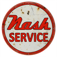 Nash Service Motor Oil Metal Sign - 24" Round