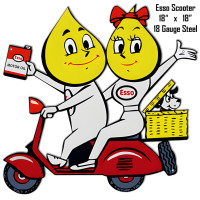 ESSO Motor Scooter Reproduction Metal Sign - 18" x 18"