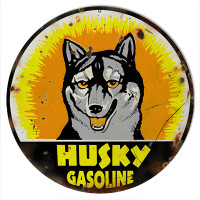 Husky Gasoline Metal Sign - 14" Round