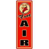 Texaco Free Air Gasoline Metal Sign - 6" x 18"