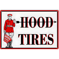 Large Hood Tires Garage Shop Metal Sign - 16" x 24"