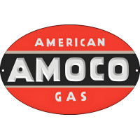 American AMOCO Gas Metal Sign - 9" x 14"