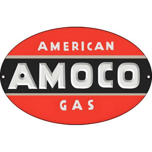 American AMOCO Gas Metal Sign - 9" x 14"