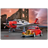 T28 And A Rat Rod Metal Sign - 12" x 18"