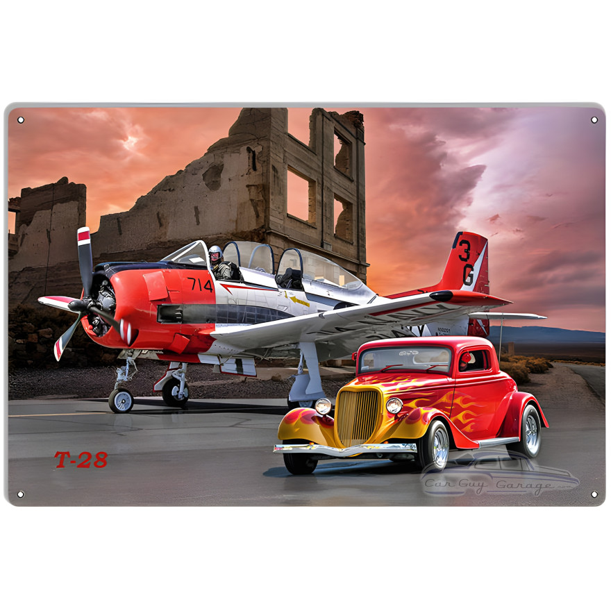 T28 And A Rat Rod Metal Sign - 12" x 18" T28 And A Rat Rod Metal Sign - 12" x 18"