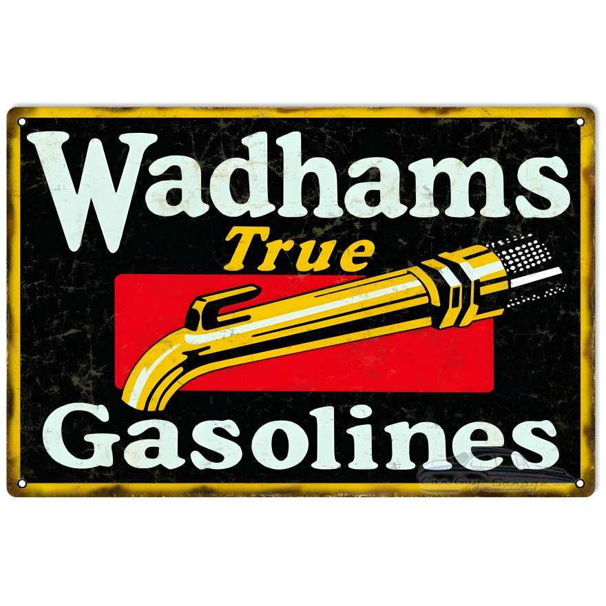 Wadhams True Gasoline Metal Sign - 12" x 18" Wadhams True Gasoline Metal Sign - 12" x 18"