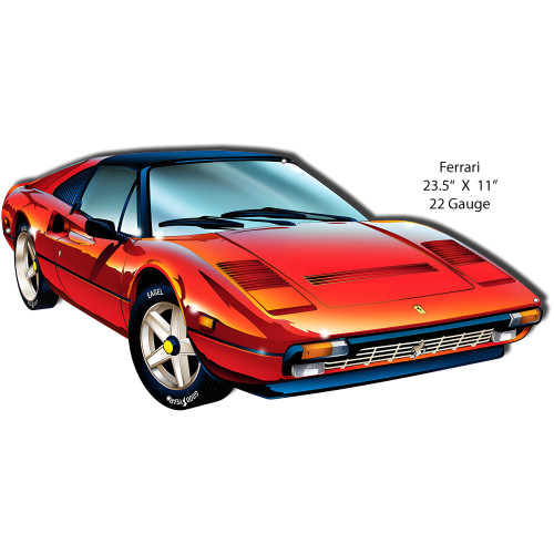 Ferrari Laser Cut Out Metal Sign - 11" x 23.5"