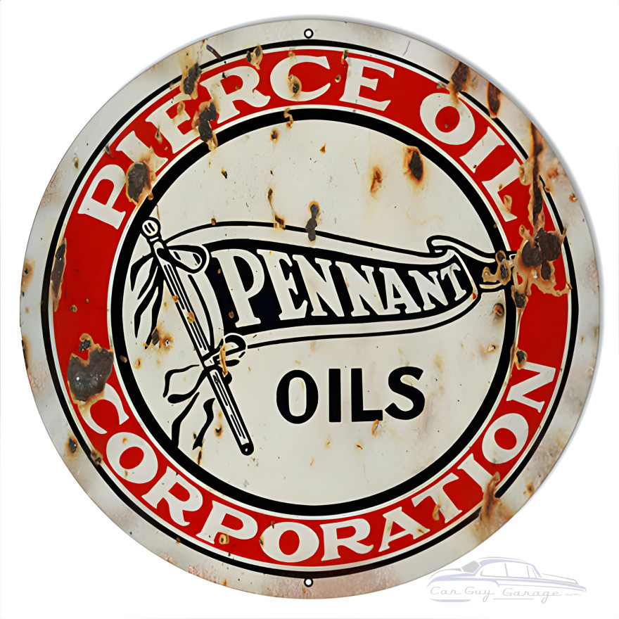 Pierce Oil Gas Station Reproduction Aged Looking Metal Sign - 14" x 14" Pierce Oil Gas Station Reproduction Aged Looking Metal Sign - 14" x 14"