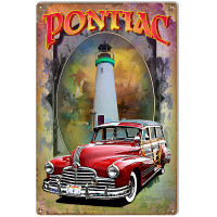Pontiac Reproduction Metal Sign - 12" x 18"
