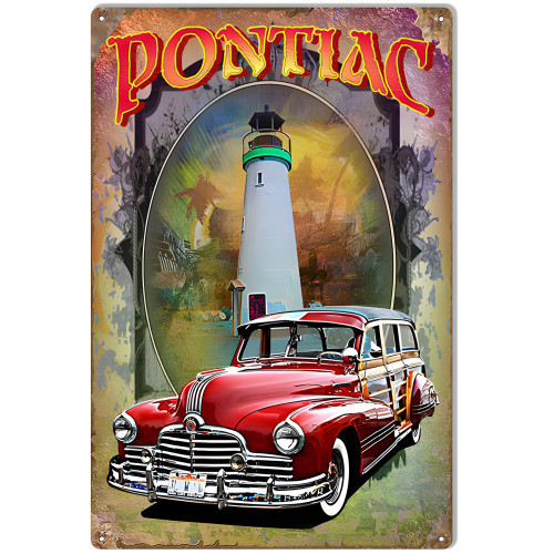 Pontiac Reproduction Metal Sign - 12" x 18"