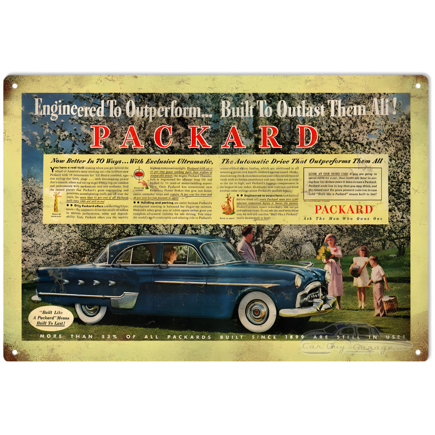 Packard Engineered To Outperform Nostalgic Metal Sign - 12" x 18" Packard Engineered To Outperform Nostalgic Metal Sign - 12" x 18"