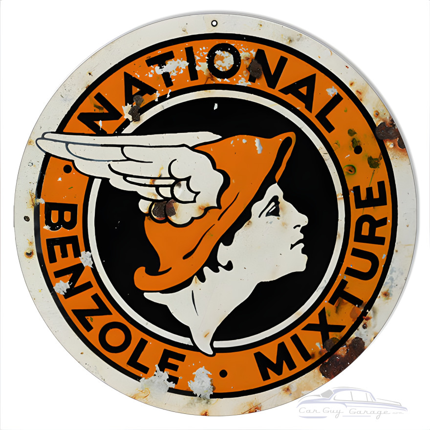 National Benzole Motor Oil Metal Sign - 14" Round National Benzole Motor Oil Metal Sign - 14" Round