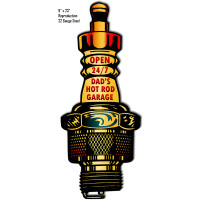 Dad's Garage Open 24/7 Metal Sign - 9" x 23"