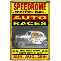 Speedrome Comstock Park Races Motor Speedway Metal Sign - 12" x 18"