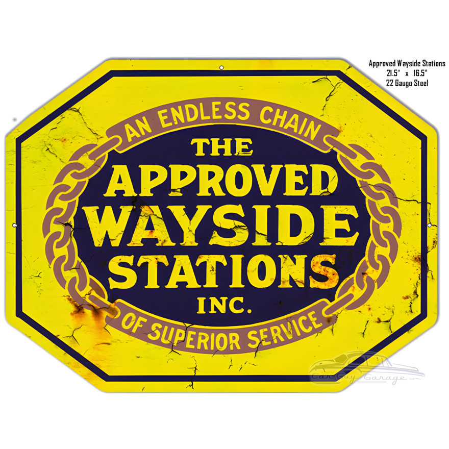 Approved Wayside Stations Garage Shop Metal Sign - 16.5" x 21.5" Approved Wayside Stations Garage Shop Metal Sign - 16.5" x 21.5"