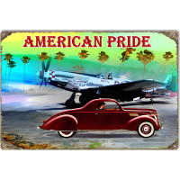 Vintage American Pride Metal Sign - 12" x 18"