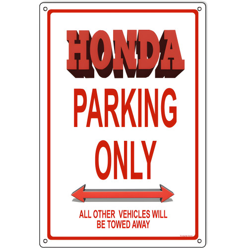Honda Parking Only Metal Sign - 12" x 18"