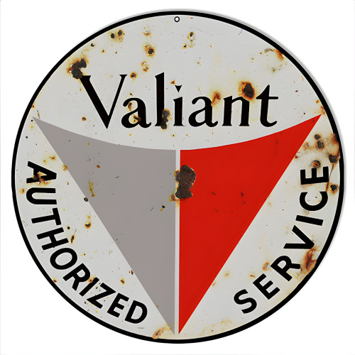 Valiant Service Metal Sign - 14" Round