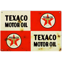 Texaco Motor Oil Metal Sign - 16" x 24"