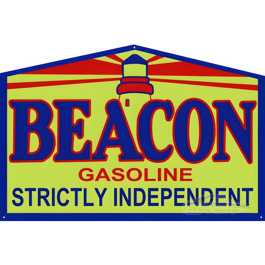 Beacon Independent Gasoline Metal Sign - 16" x 24" Beacon Independent Gasoline Metal Sign - 16" x 24"