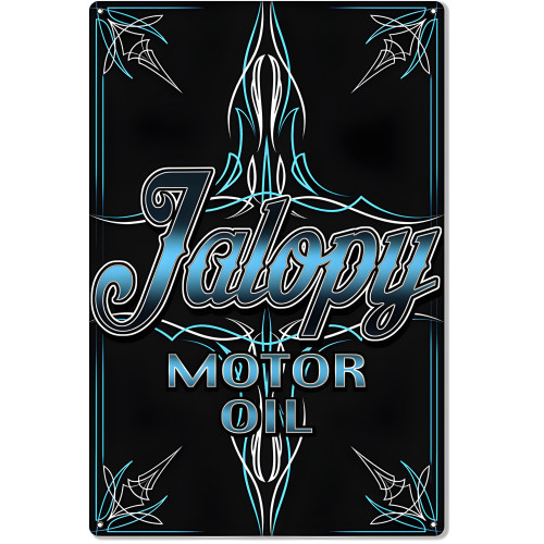 Jalopy Motor Oil Garage Art Man Cave Metal Sign - 16" x 24"