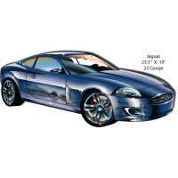Jaguar Slick Laser Cut Out Metal Sign - 10" x 23.5"