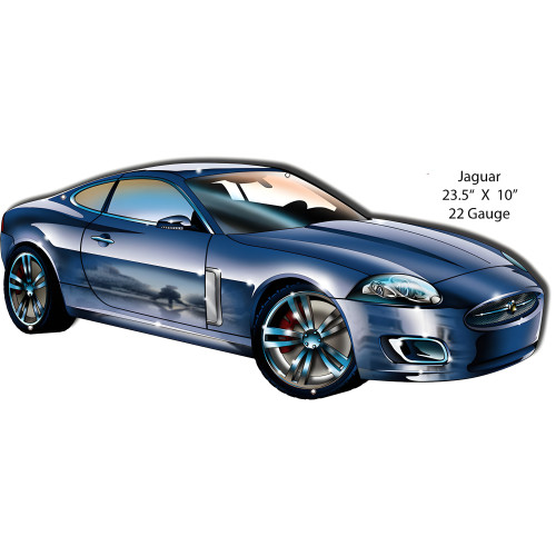 Jaguar Slick Laser Cut Out Metal Sign - 10" x 23.5"