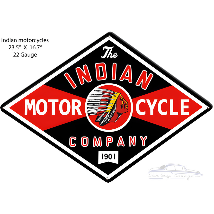 Indian Motorcycle Company Metal Sign - 23.5" x 16.7" Indian Motorcycle Company Metal Sign - 23.5" x 16.7"