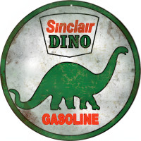 Sinclair Dino Gasoline Metal Sign - 14" Round