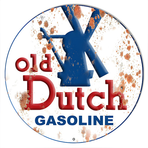 Old Dutch Gasoline Reproduction Large Vintage Metal Sign - 28" x 28"