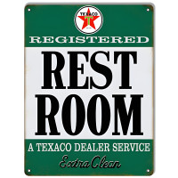 Texaco Extra Clean Restroom Gas Station Metal Sign - 9" x 12"