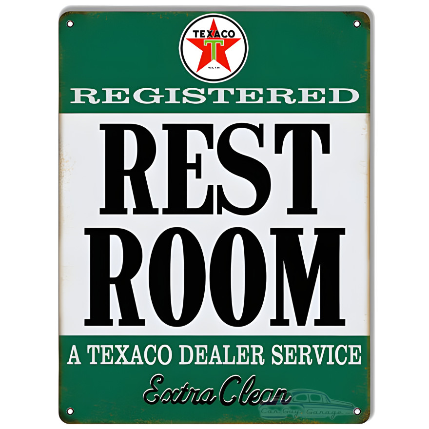 Texaco Extra Clean Restroom Gas Station Metal Sign - 9" x 12" Texaco Extra Clean Restroom Gas Station Metal Sign - 9" x 12"