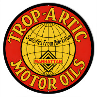 Trop Artic Motor Oils Metal Sign - 14" Round