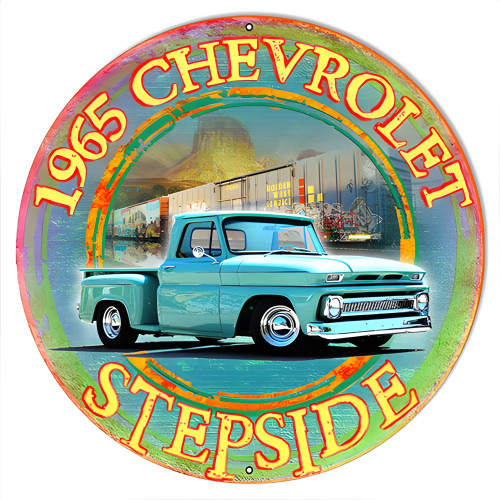 1965 Chevrolet Stepside Metal Sign - 14" x 14"