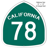78 California Highway Metal Sign - 12" x 12"