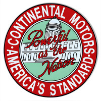 Continental Motors Metal Sign - 14" Round