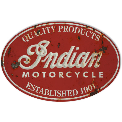 Indian Motorcycle 1901 Series Vintage Metal Sign - 11" x 18"