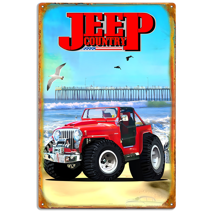 Jeep Country Metal Sign - 12" x 18" Jeep Country Metal Sign - 12" x 18"