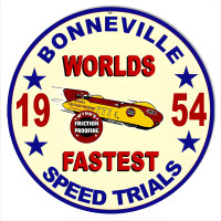 Bonneville Speed Trials 1954 Motor Speedway Metal Sign - 14" Round