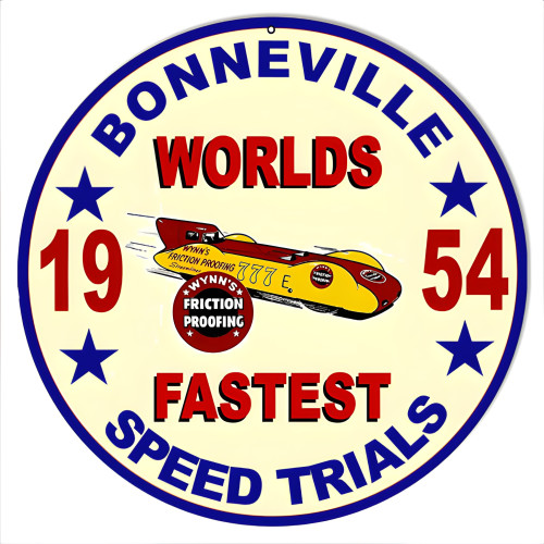 Bonneville Speed Trials 1954 Motor Speedway Metal Sign - 14" Round