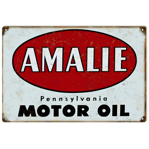 Amalie Motor Oil Metal Sign - 12" x 18"
