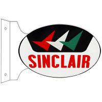 Sinclair Motor Oil Double Sided Flange Metal Sign - 12" x 18"