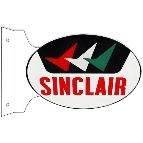 Sinclair Motor Oil Double Sided Flange Metal Sign - 12" x 18"