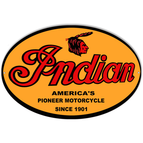 Indian Motorcycle 1901 Series Metal Sign - 9" x 14"