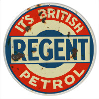 British Petrol Motor Oil Metal Sign - 14" Round