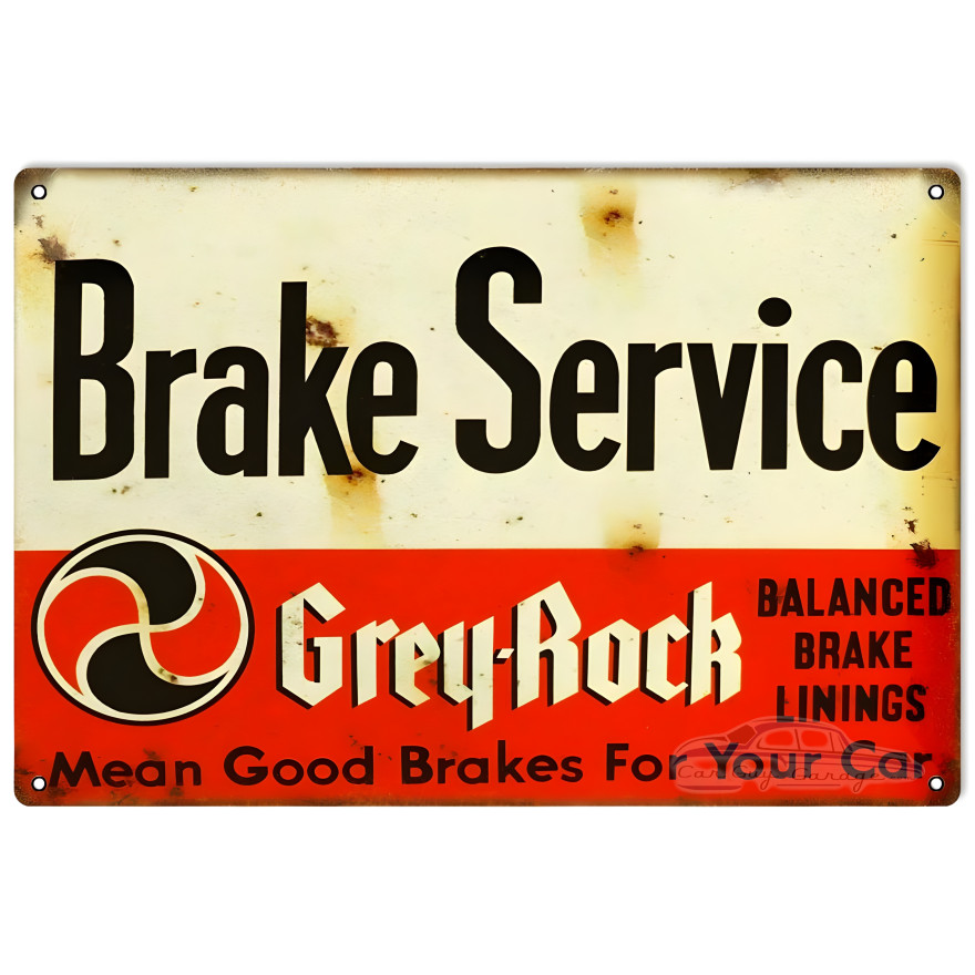 Brake Service Grey-Rock Balanced Brake Linings Metal Sign - 16" x 24" Brake Service Grey-Rock Balanced Brake Linings Metal Sign - 16" x 24"