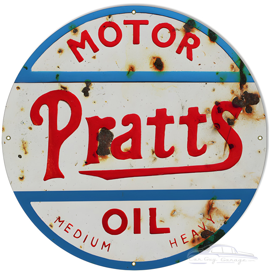 Pratts Motor Oil Metal Sign - 30" Round Pratts Motor Oil Metal Sign - 30" Round