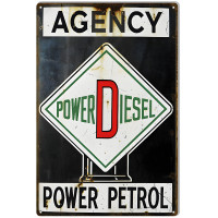 Agency Power Diesel Power Petrol Metal Sign - 12" x 18"
