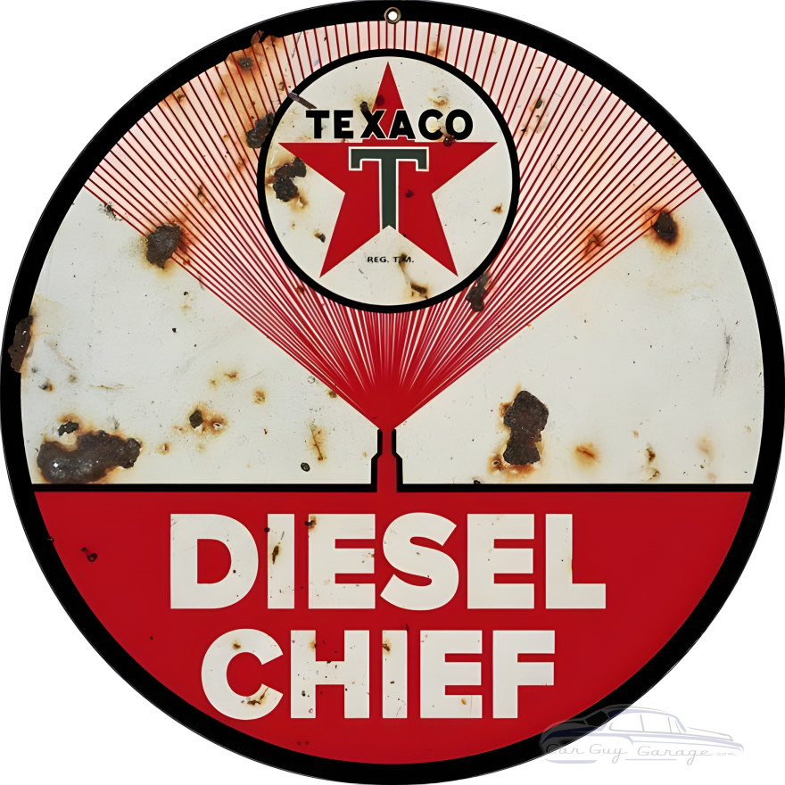 Texaco Diesel Chief Metal Sign - 14" Round Texaco Diesel Chief Metal Sign - 14" Round